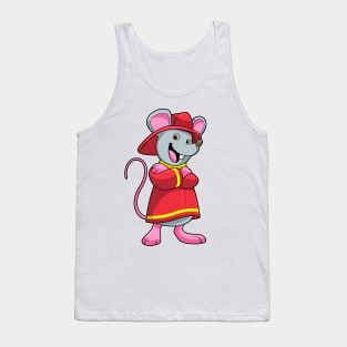 Mouse as Firefighter with Helmet Tank Top